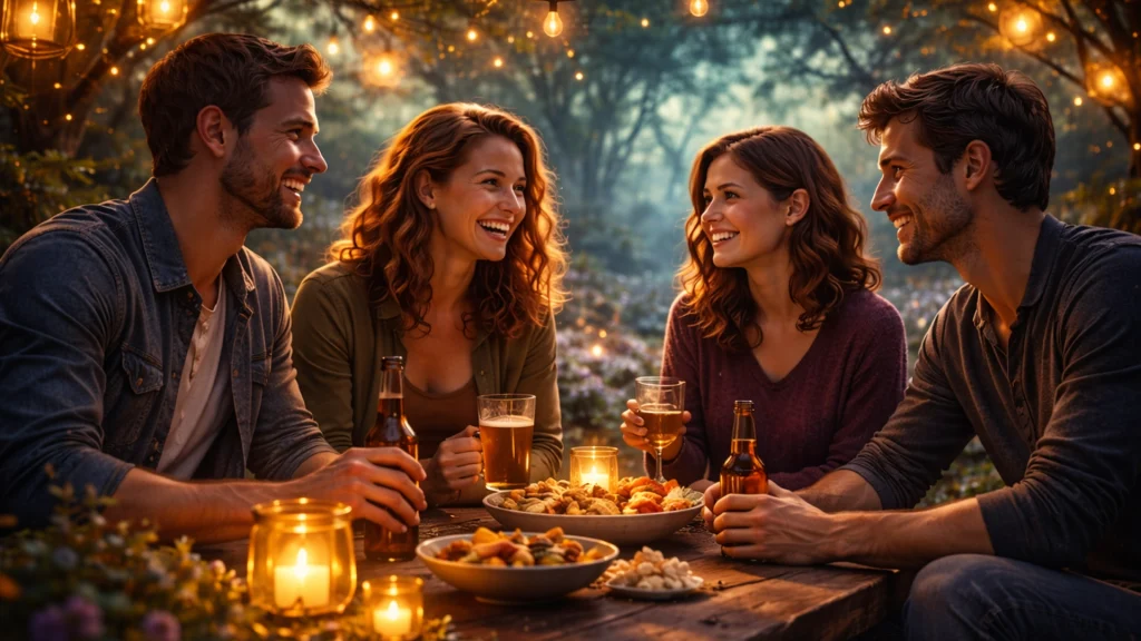 grupo de amigos compartiendo conexión emocional