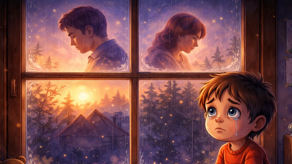 niño triste pensando en la separación de sus padres emociones infantiles
